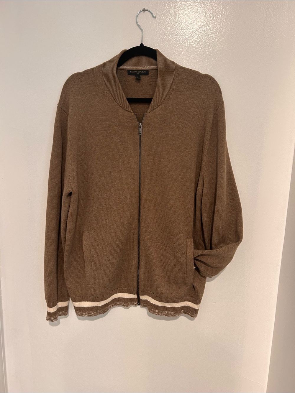 Banana Republic Brown Zip-Front Women’s Sweater